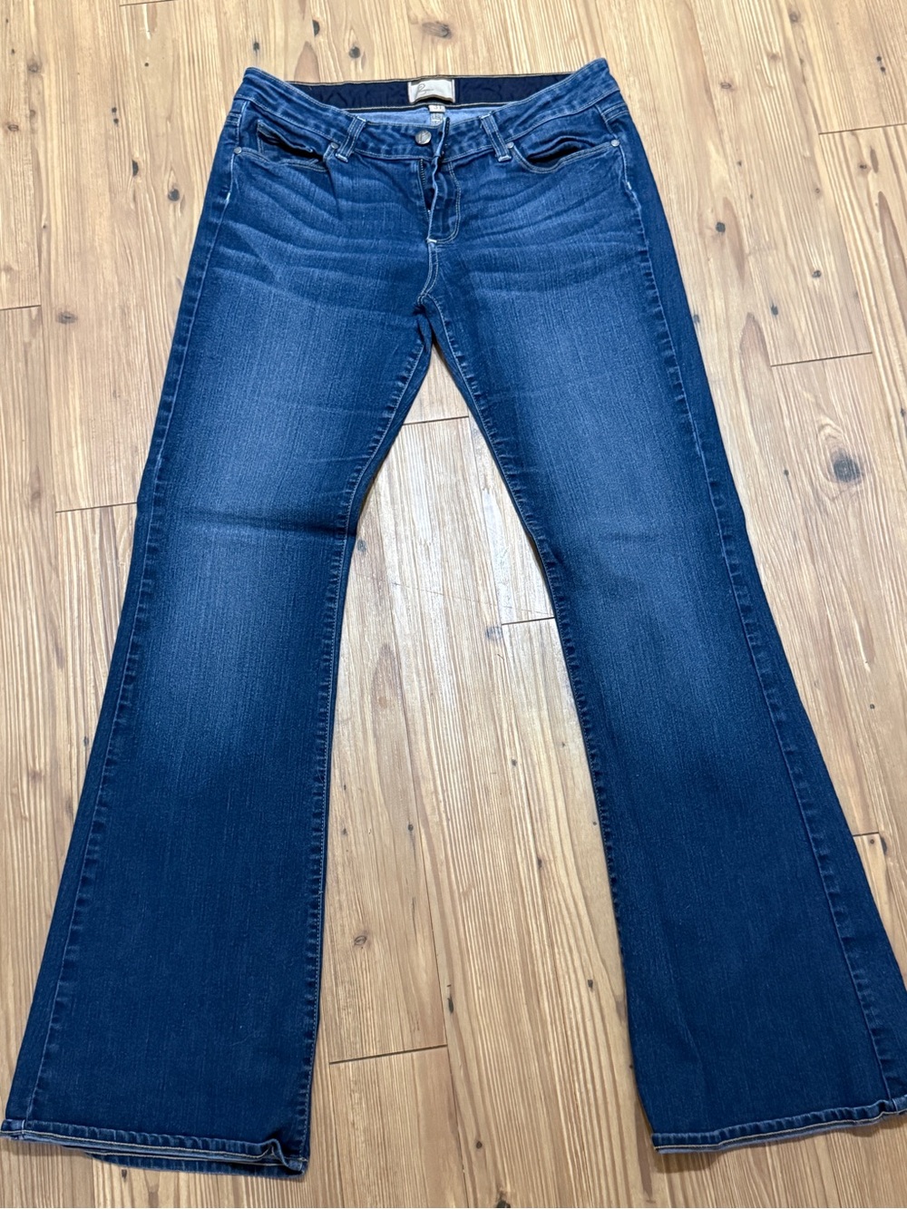 PAIGE Dark Blue Wide Leg Jeans